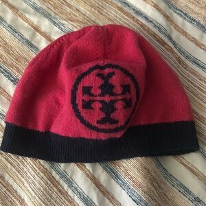 Tory Burch pink & blue skull hat